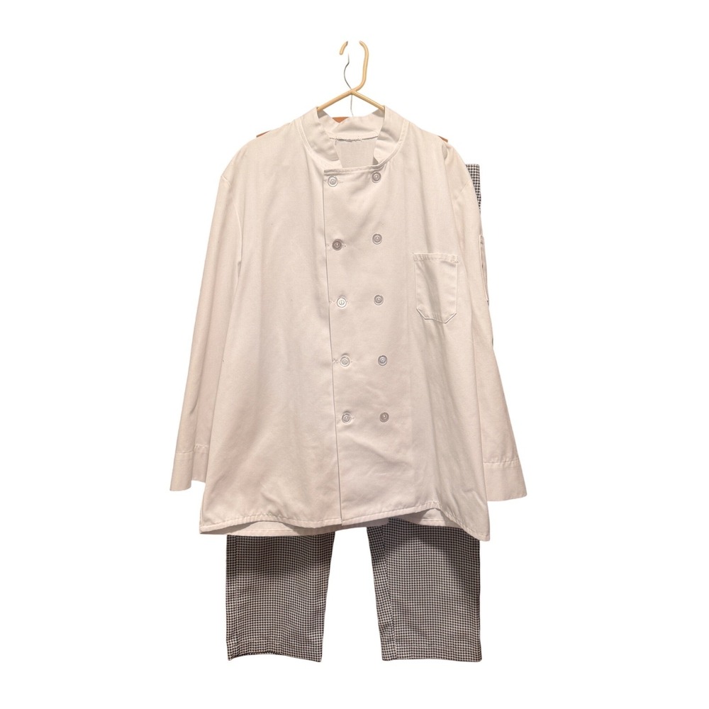 Costume Chef‎ Uniform Set Jacket Pants Hat Accessories Culinary Costume Kitchen